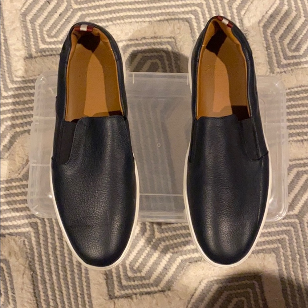 New Bally Men’s Slip On Sneaker Navy Blue SZ 8.5